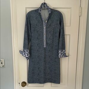 Elegant Blue Long Sleeve Dress
